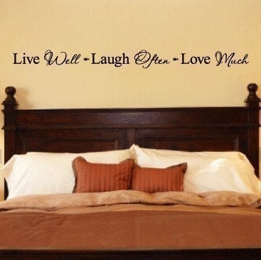 Live Well Laugh Often Love Much 3 x 38 vinyl wall art decals lettering words home decor sayings quote stickers