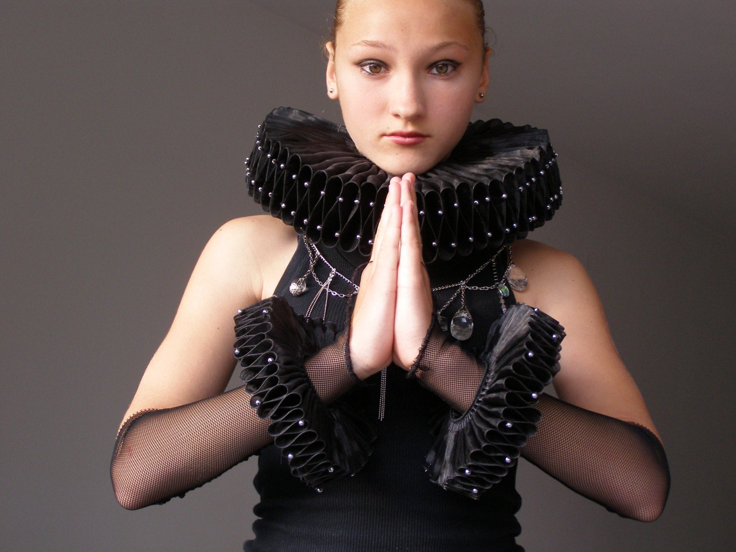 Black  Organza Cuffs  GOTHIC LADY