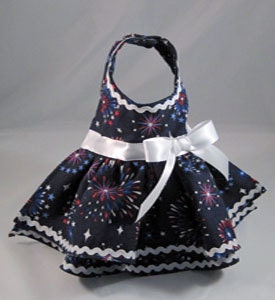 Patriotic July 4 Fireworks Holiday Dog Dress