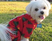 Etsy Christmas Dog Pajamas Red Xmas Tree