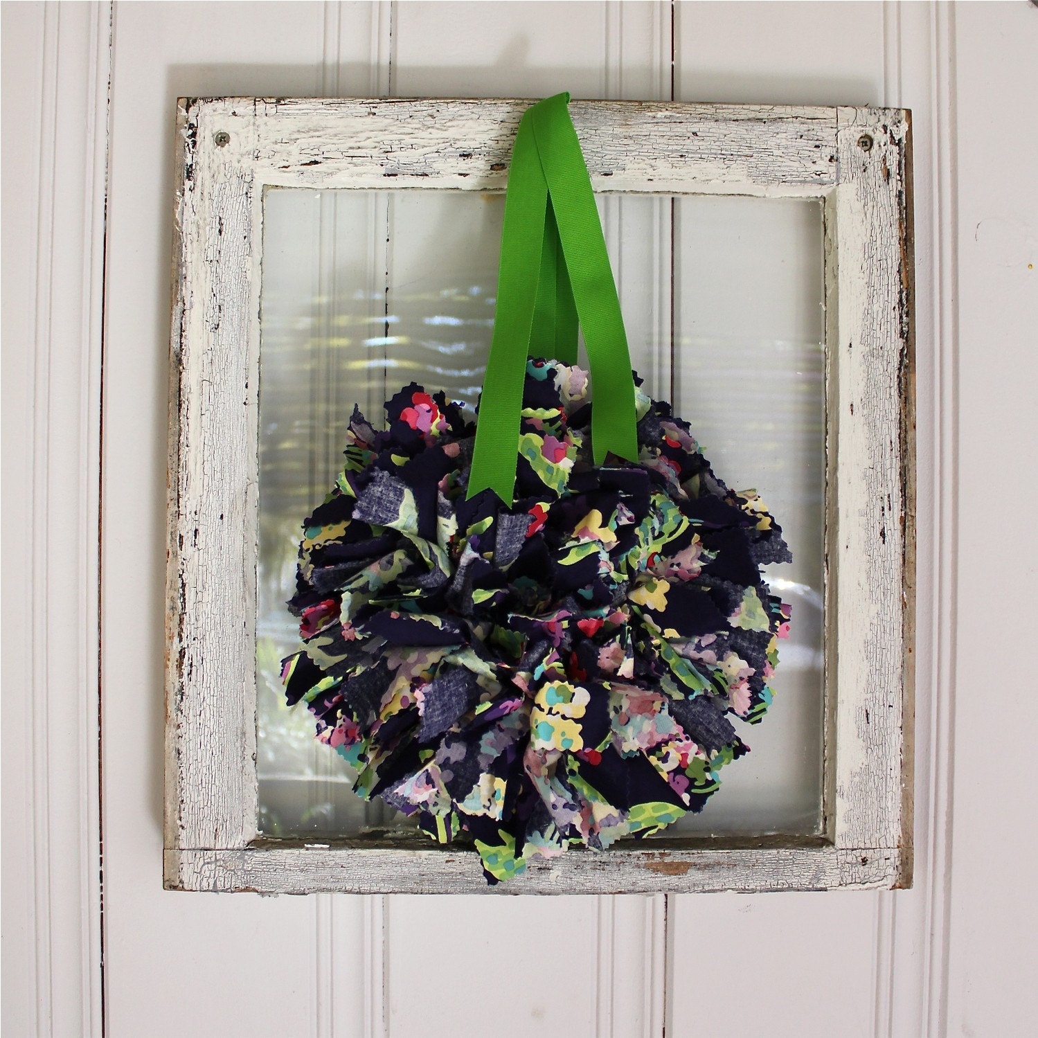SALE 50% off - Bouquet Small Sized Rag Wreath with Amy Butler Fabric