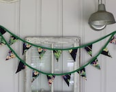SALE 50% off - Mini Bunting Flags or Pennants with Amy Butler Fabric - Midnight Bouquet