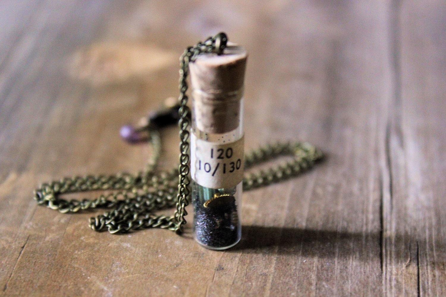 The Alchemist : Finding No. 120. Vintage Vial Pendant Necklace.