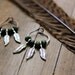 Eyas. Petite Silvered Feather and Copper Hoop Earrings.