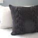 Chunky Braided Cabled Knit Pillow Sham in Dark Gray, Sweater Pillow, Throw Pillow, Knit Pillow, Knit Home Decor