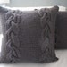 Chunky Braided Cabled Knit Pillow Sham in Dark Gray, Sweater Pillow, Throw Pillow, Knit Pillow, Knit Home Decor