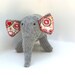 Light Gray Wool Handmade Knit Toy Elephant