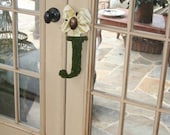 Moss Covered 8 Inch Wedding Letter Initial Monogram Door Wreath