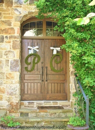 Script Moss Wedding Letters Church Door 24 Inch SET of 2