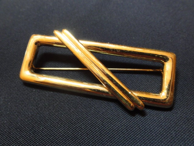 Vintage MONET Golden Rectangle Brooch