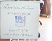 Custom 20 x 20 inch picture frame with favorite quote or saying Wedding Anniversary Mothers day Baby