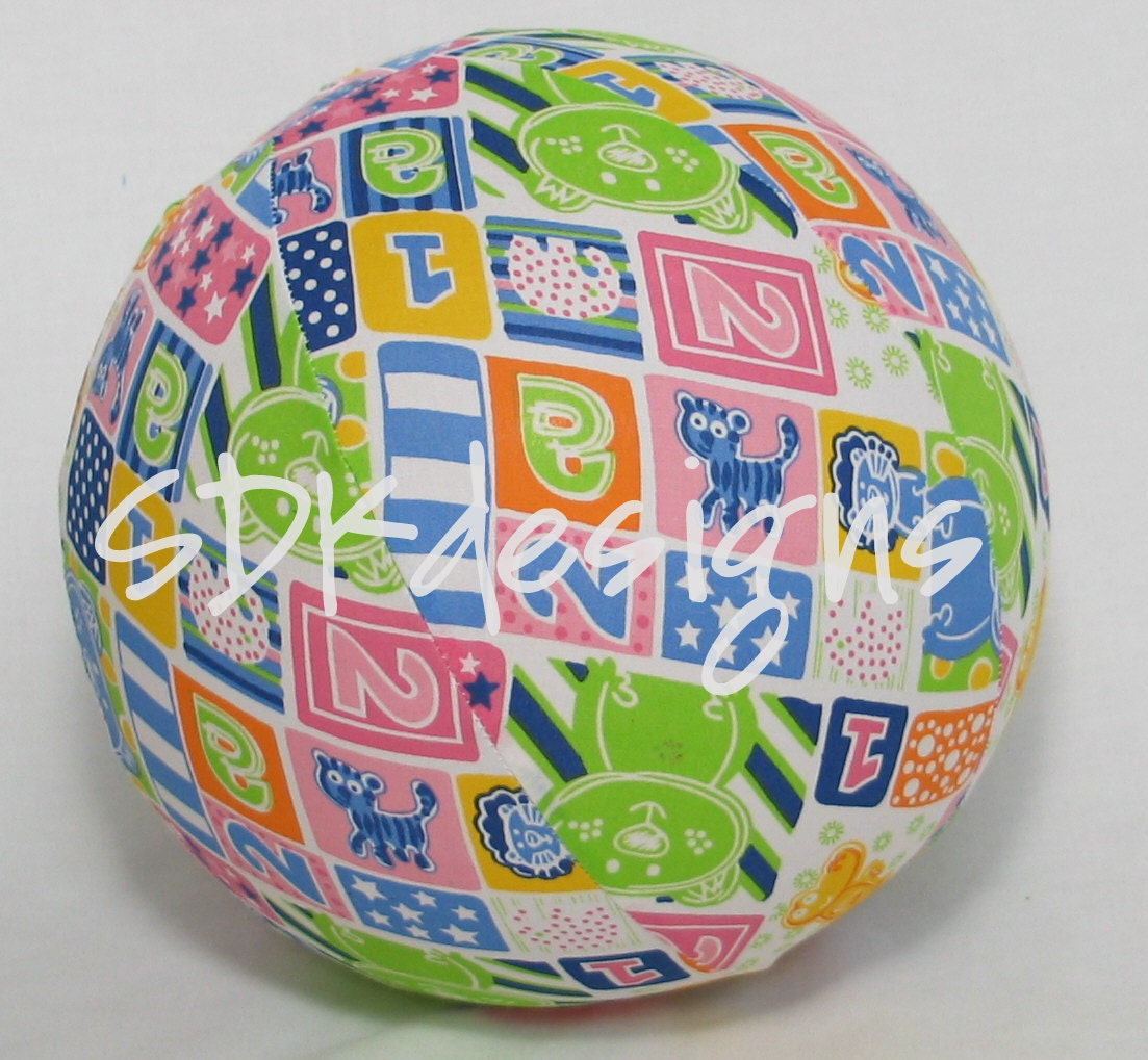 Balloon Ball TOY - ABC & 123 Animal Blocks Fabric
