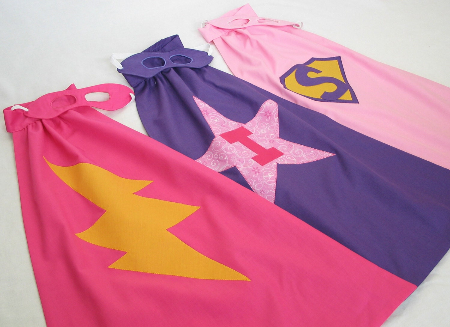 Girls PERSONALIZED Little Super Hero Cape and Mask - You choose
