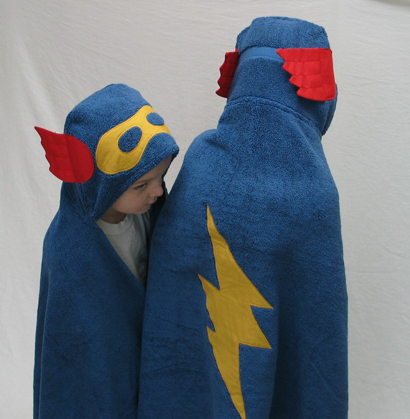 Blue SuperHero Hooded Bath Towel - Great Gift for Infant Toddler or Child