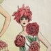 1920s Art Deco French Floral Fashion - Masquerade Costumes - Color Engraved Print