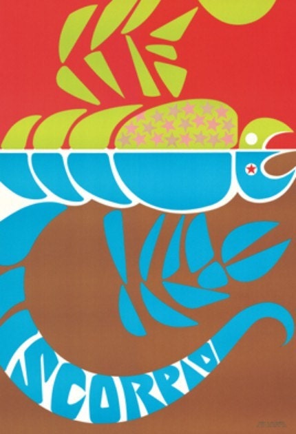 Giclee Print of 1969 Original Vintage Zodiac Poster - Scorpio