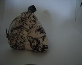 Change Pouch triangle purse toile unique coin metal zipper handy bag small pouch