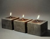 SET OF THREE - Cowboy Zen Oil Lamps - Concrete and Steel