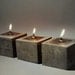 SET OF THREE - Cowboy Zen Oil Lamps - Concrete and Steel
