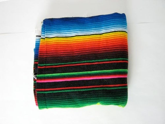Colorful Mexican Serape Saltillo Rug Blanket