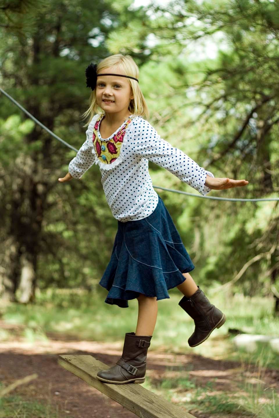 Girls Gracie Denim Twirl Skirt
