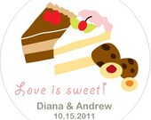 50 Candy Buffet Stickers - 2 inch round - Dessert DE005CI