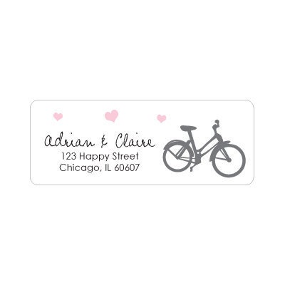 60 Custom ETSY shop stickers, Address Labels  - 2.625 x 1 inch - Bicycle WE019AD
