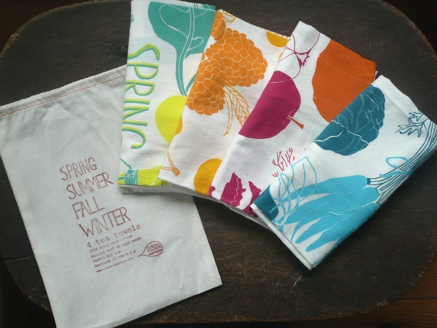 Set of 4 Seasons Tea Towels