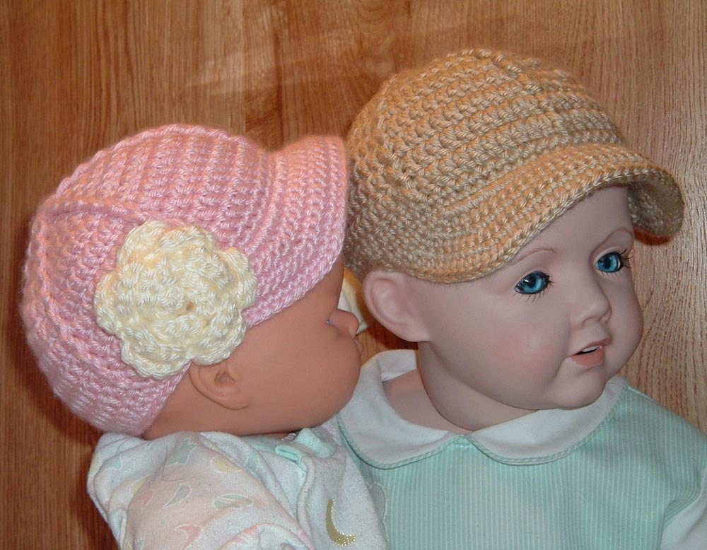PDF CROCHET PATTERN   Baby Boy or Girl Baseball Cap Pattern sizes 0 to 12 mo. Digital
