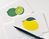 Letterpress Thank You Card - Fruit - Lemon and Lime
