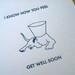 Get Well Soon - Dog and Cone Collar Letterpress Card