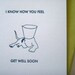 Get Well Soon - Dog and Cone Collar Letterpress Card