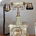 Vintage Art Deco Vintage Stone Phone Telephone Europe Plug Marble Heavy and works