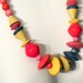 Vintage 1980 Chunky Wood Beaded Necklace