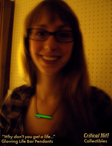Glowing Life Bar Necklace - video game jewelry nerd gifts health bar zelda skyrim jewelry