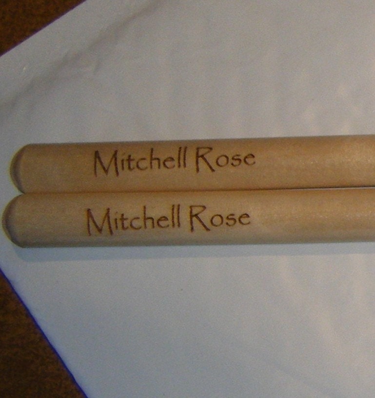 Personalized laser engraved drumsticks