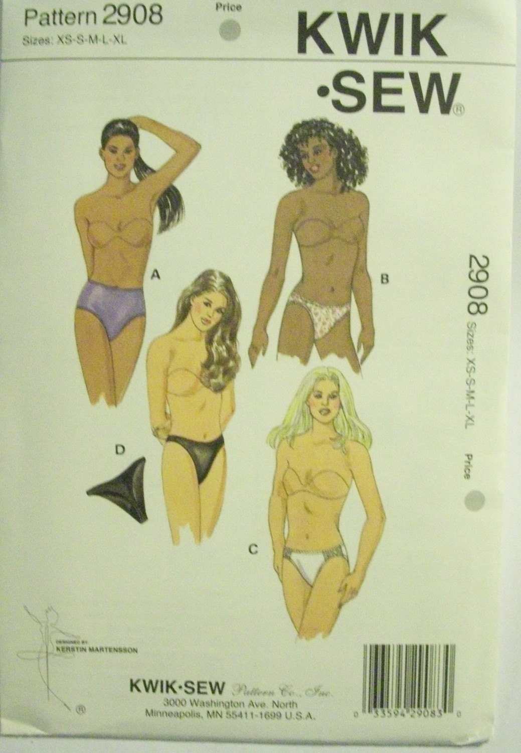 Misses panties pattern Kwik Sew 2908 size xs-xl uncut