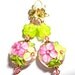 Lampwork Earrings, Handmade Floral Lampwork Beads, Swarovski Crystals, Gold-Plated Sterling Silver Earwires, Czech Glass Beads