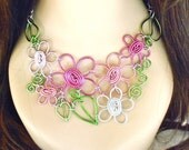 Mid Summer's Eve Bouquet Flower Bib Necklace