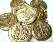 SOLID BRONZE hand stamped pendants, letter of your choice