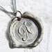 Wax Seal Necklace Ritzy Misfit Pendant WHITE letter of your choice monogrammed initial