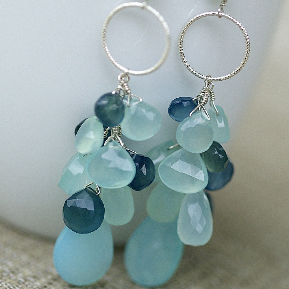 Tranquil Rain Chalcedony Earrings V.2.0