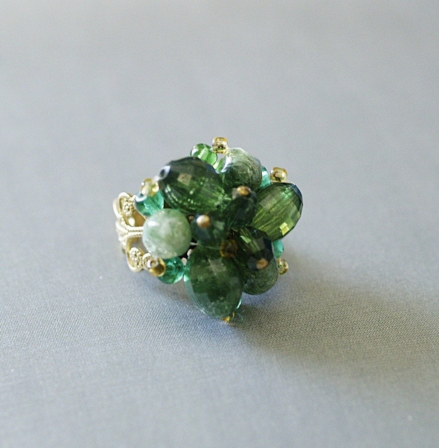 Sale - Green Rhinestone Ring