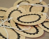Vintage Oval Coffee Stained Gift Tag (Set of 8)  Paper Tag
