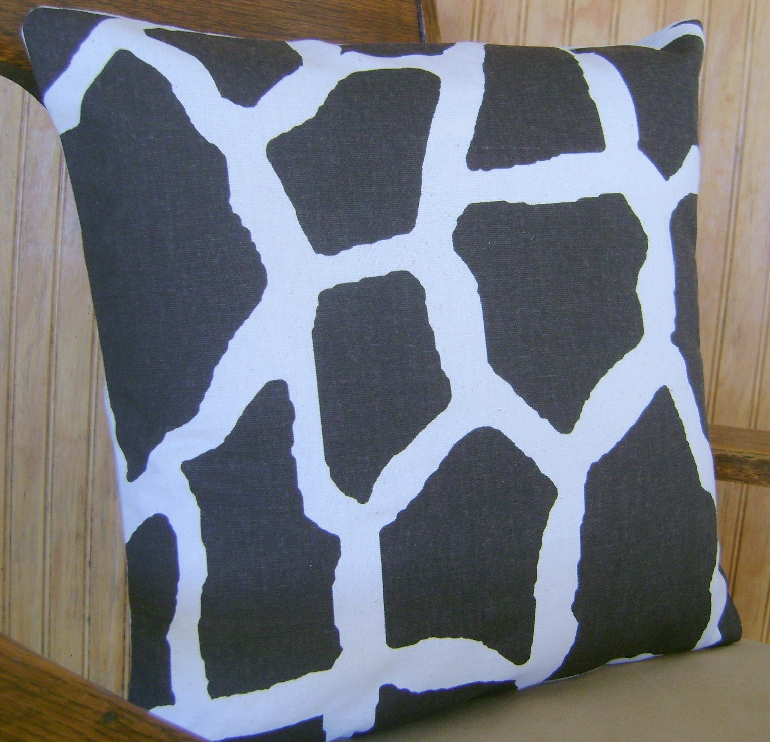 Chocolate Brown Giraffe Pillow Cover - 16 Inch