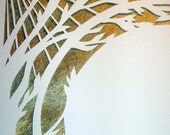 Blessings Ketubah with Gold - calligraphy - Hebrew and English