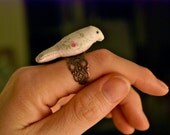 Plush Birdie Ring (ivory rose)