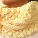 Cream, Ivory, Winter White Knit Cowl Cable Chunky Neck Warmers Scarf With Buttons