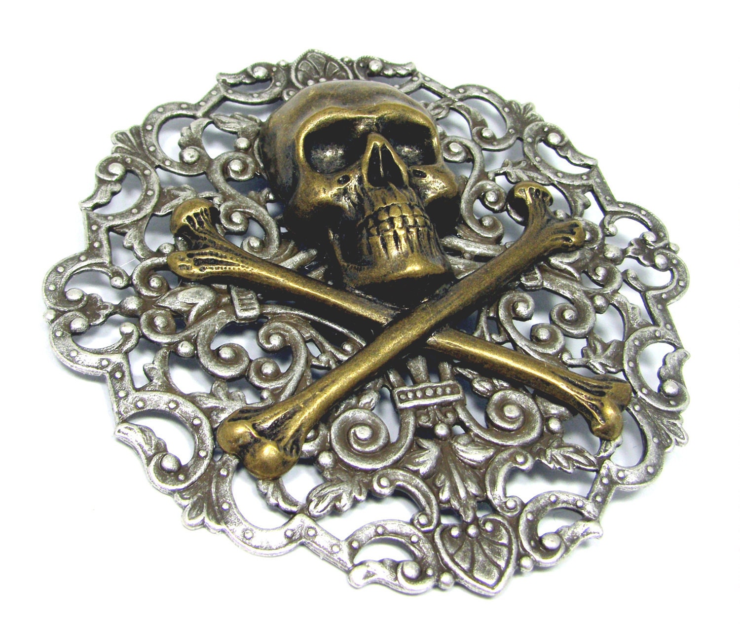 Huge Pirate Pin Brooch Jewelry Skull And By Uniquecreations1111 2392