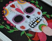 Embroidered Felt Sugar Skull Portrait